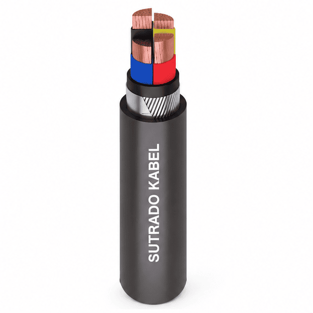 Kabel NYFGbY 0.6/1 (1.2) kV, (Cu / PVC / SFA / PVC)